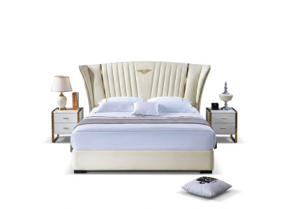 Letto Camera da letto Comodino Set completo in 3 pezzi legno pelle Letti