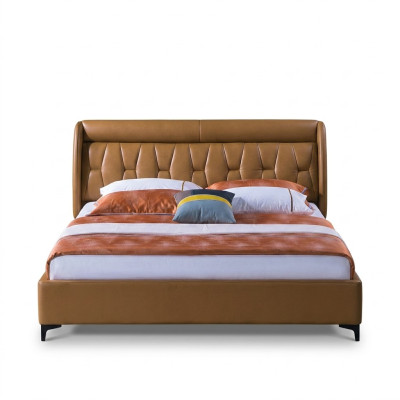 Design camera da letto Letto in legno Letti di lusso matrimoniali Imbottiti Mobili 180x200cm