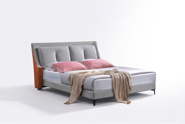 Letto classico Letto matrimoniale Letti Legno Grigio Stile Legno autentico Camera da letto Nuovo