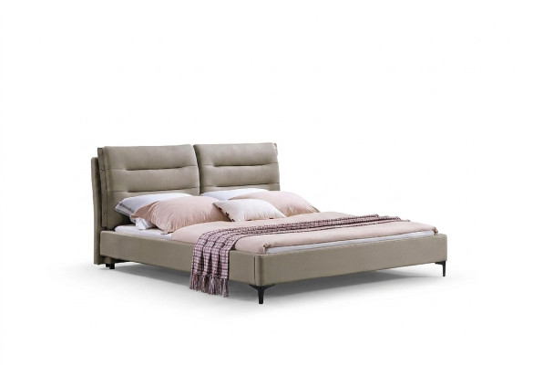 Mobili Letti Letto Matrimoniale Camera da Letto Letto Matrimoniale di Lusso Beige Arredamento Alberghiero