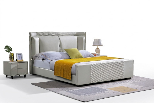 Letto Camera da letto Set Design Mobili di lusso 2x Letto comodino 3 pezzi Struttura letto