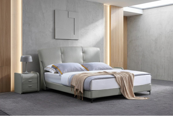 Letto da camera di lusso Letti classici Mobili moderni Struttura del letto Beige