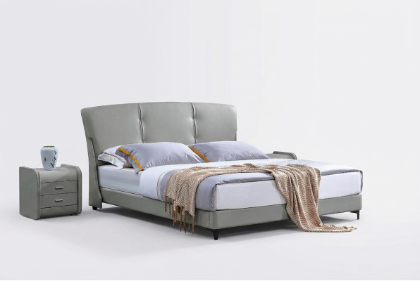 Letto da camera di lusso Letti classici Mobili moderni Struttura del letto Beige