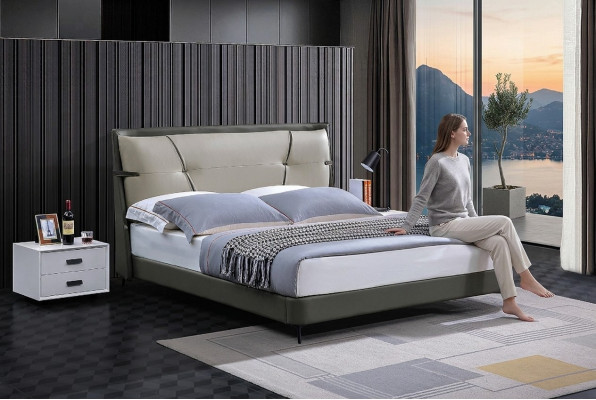 Mobili di lusso Letti Matrimoniali Camera da Letto Letto Matrimoniale Beige Arredamento Alberghiero