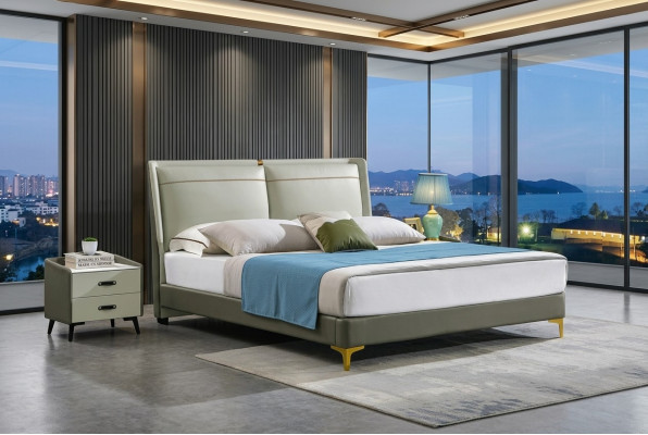Letto matrimoniale mobili di lusso camere da letto matrimoniali beige di un hotel.