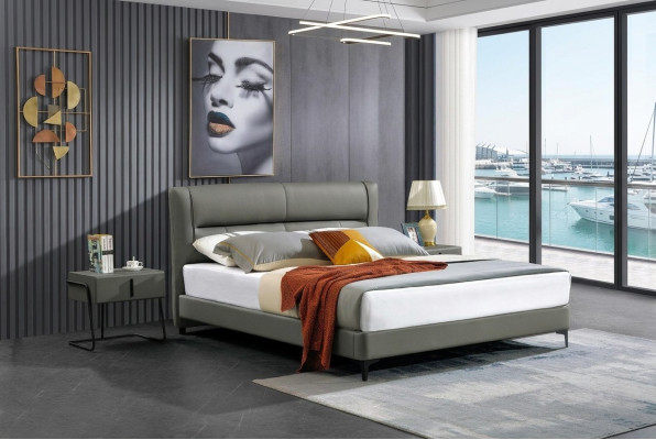 Letto in pelle Camera da letto completa Letto Comodini 3 pezzi Set Hotel