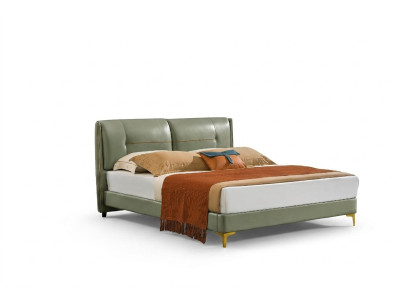 Letto imbottito di design Stoffa in legno Decorazioni di lusso Letto matrimoniale matrimoniale
