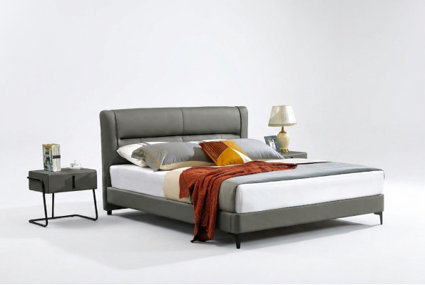 Camera da letto Letto in pelle Set completo 3 pezzi Sets per hotel Comodini.
