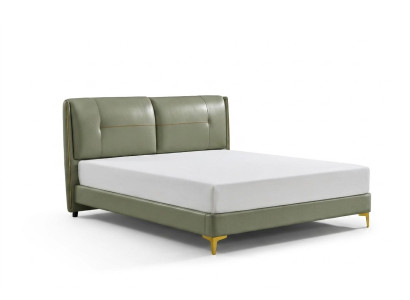 Design di lusso per un letto imbottito in pelle per camere doppie in hotel.