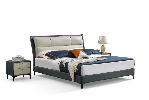 Letto camera da letto Set letti di lusso designer Completo di 2 comodini