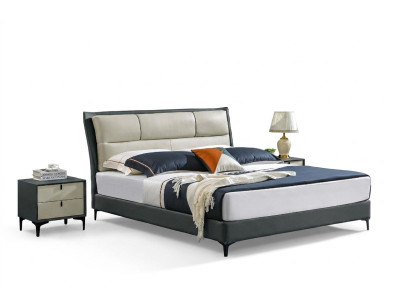 Letto camera da letto Set letti di lusso designer Completo di 2 comodini