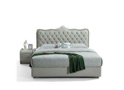 Letto in pelle camera da letto completo Letto 3 pezzi Set programma Set hotel comodini.