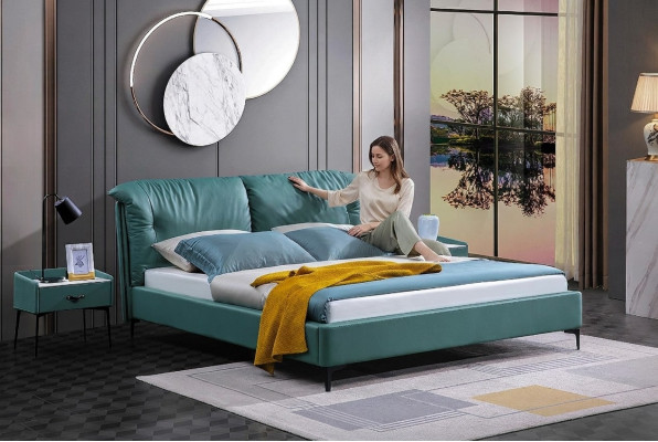 Camera da letto Letto Comodini 3 pezzi. Set Design Letti di lusso in legno