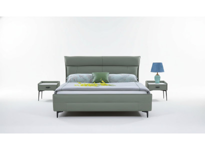 Lusso letto tessile 2x comodino 3 pezzi. Set di mobili da camera da letto Letti Struttura del letto