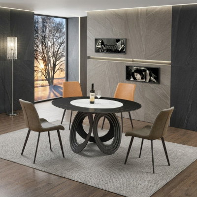 Tavolo da pranzo rotondo 135cm in metallo, tavoli moderni per conferenze