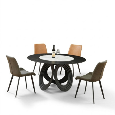 Tavolo da pranzo rotondo 135cm in metallo, tavoli moderni per conferenze