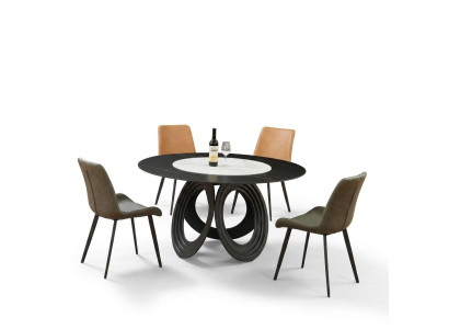 Tavolo da pranzo rotondo 135cm in metallo, tavoli moderni per conferenze
