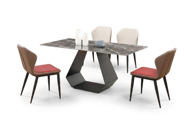Tavolo da pranzo moderno in marmo, tavoli 180x90 per sala da pranzo, mobili di lusso di design nuovo.