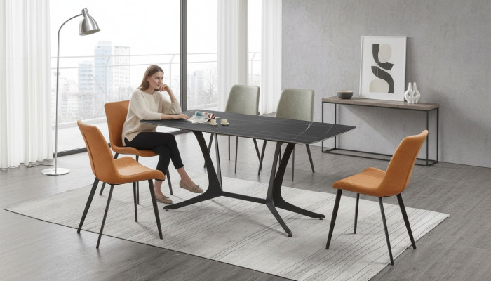 Designer Tavolo da pranzo Tavolo Decorazione sala da pranzo Design Tavoli 180x90cm.