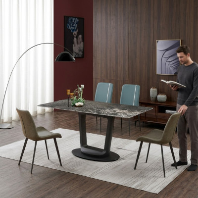 Tavolo di lusso Tavolo da pranzo Tavoli Design Mobili in acciaio inossidabile Sala da pranzo 180x90  Tavolo di lusso Tavolo da pranzo Tavoli Design Mobili in acciaio inossidabile Sala da pranzo 180x90