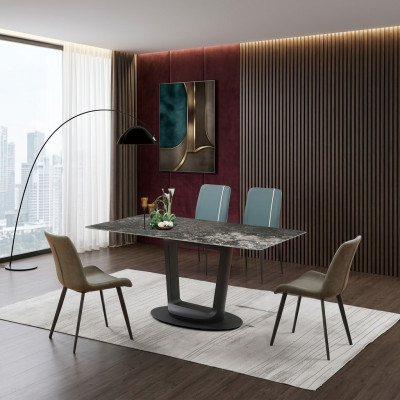 Tavolo di lusso Tavolo da pranzo Tavoli Design Mobili in acciaio inossidabile Sala da pranzo 180x90  Tavolo di lusso Tavolo da pranzo Tavoli Design Mobili in acciaio inossidabile Sala da pranzo 180x90