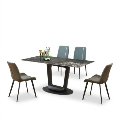Tavolo di lusso Tavolo da pranzo Tavoli Design Mobili in acciaio inossidabile Sala da pranzo 180x90  Tavolo di lusso Tavolo da pranzo Tavoli Design Mobili in acciaio inossidabile Sala da pranzo 180x90