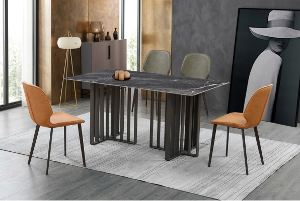 Tavolo Sedia Sala da pranzo Mobili Sedia a sdraio Set Suite Gruppo Tavoli 5pz.