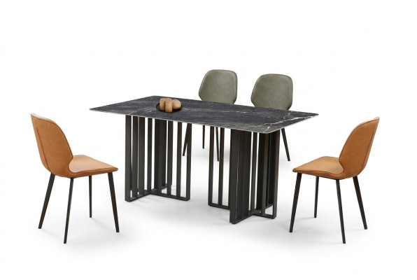 Tavolo Sedia Sala da pranzo Mobili Sedia a sdraio Set Suite Gruppo Tavoli 5pz.