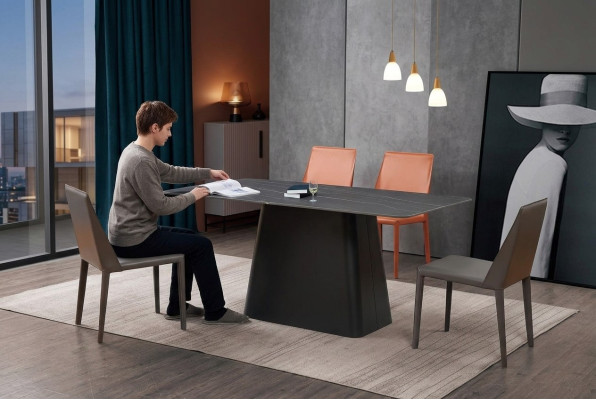 Tavolo da pranzo moderno in legno design tavoli in acciaio inossidabile sala da pranzo 180x90