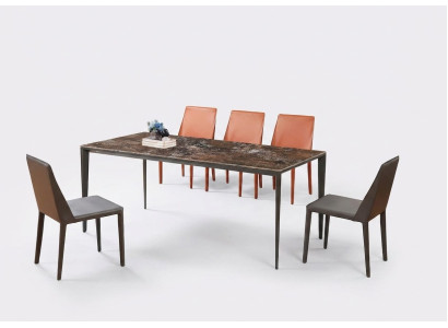 Tavolo da pranzo di lusso - Tavolo sala da pranzo Mobile Metallo Effetto marmo Design Tavolo
