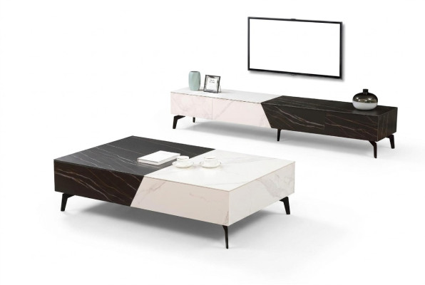 Tavolino da salotto con sideboard 2 pezzi mobili da soggiorno tavolo lowboard pareti di armadi credenza