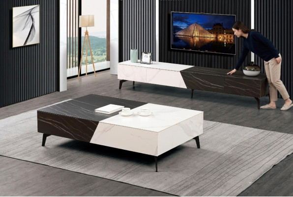 Tavolo in legno Tavolo Tavolino Tavolino Divano Design Soggiorno Lucido 130x80