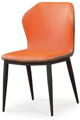Set di sedie imbottite moderne per sala da pranzo in pelle e legno
