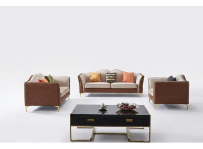 Divano componibile 3+2+1 posti classico per soggiorno con divani decorativi nuovi.