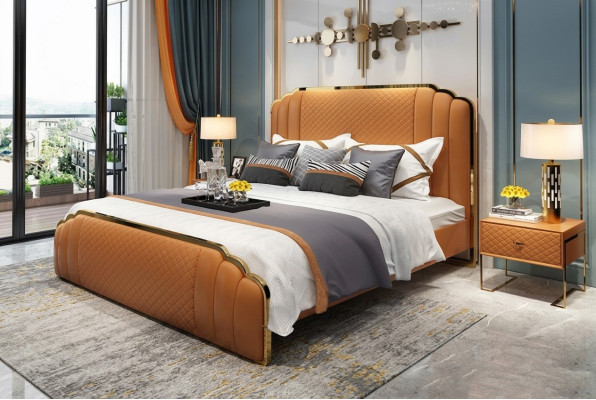 Letto Imbottito Design Di Lusso Hotel Camera Matrimoniale Letto Matrimoniale 180x200cm