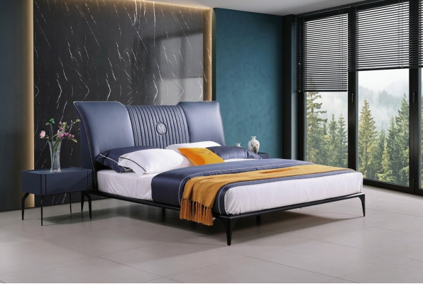 Camera da letto Mobili 3 pezzi Set Letto da hotel + 2 comodini Lucido Letti Italia