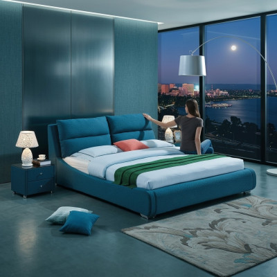 Design Letto in pelle Camera da letto Set 3 pezzi 2x Comodino Mobili da letto di lusso