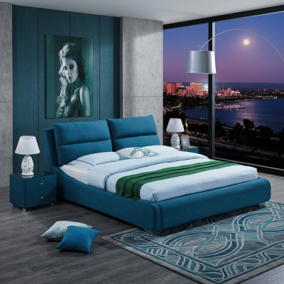 Design Letto in pelle Camera da letto Set 3 pezzi 2x Comodino Mobili da letto di lusso