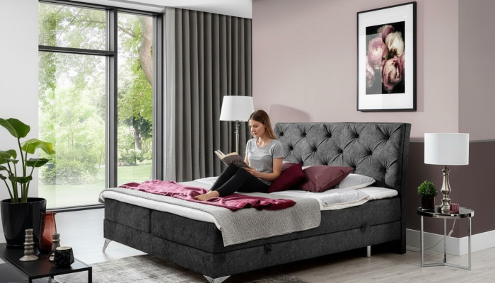 Testo del letto in stoffa imbottita doppio design barocco moderno stile Chesterfield letti alberghieri