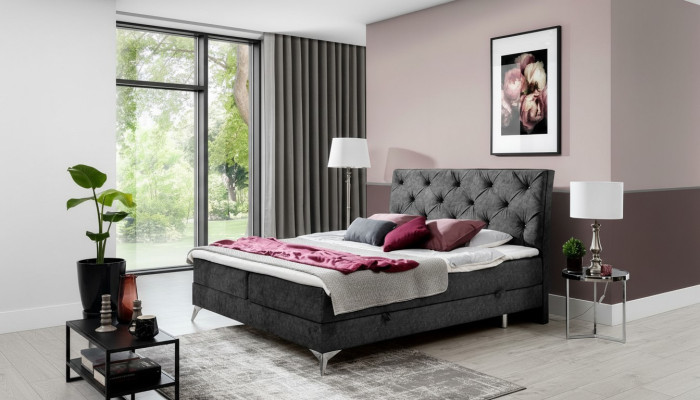 Testo del letto in stoffa imbottita doppio design barocco moderno stile Chesterfield letti alberghieri