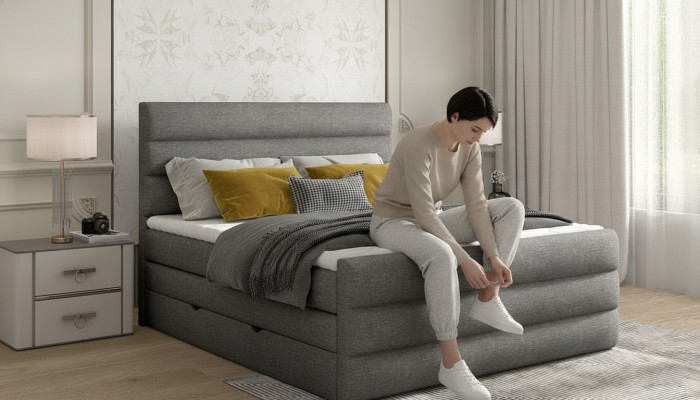 Letto boxspring di lusso, letti di design, arredamento per hotel, letto matrimoniale 140/160/180x200
