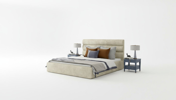 Letto design, letto imbottito, letto matrimoniale, letti reali, letto matrimoniale, camera da letto, NUOVO.