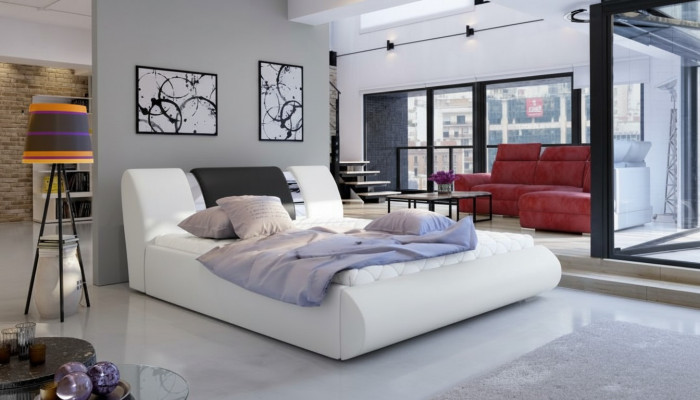 Letto Boxspring di lusso Nero Bianco Letti Mobili da camera da letto Design Doppio Hotel