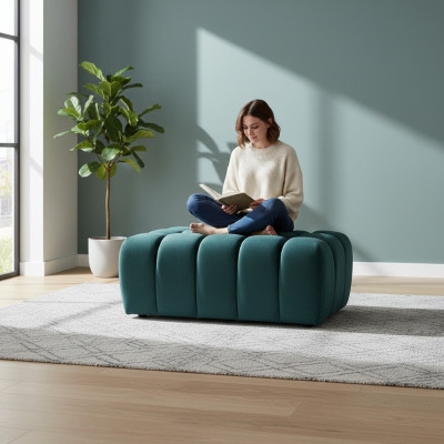 Sgabello Poggiapiedi Pouf Chaise longue Panca Velluto Tessuto