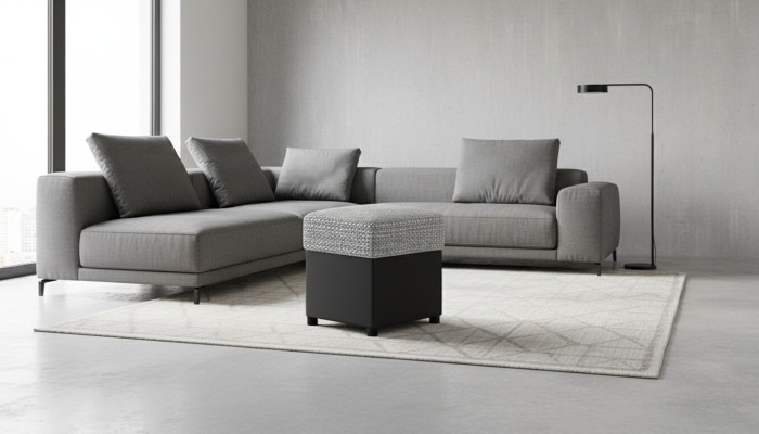 Designer di lusso poggiapiedi imbottito seduta tessile relax divano da appoggio panca