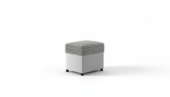 Hocker Pouf Poggiapiedi Mobili Casa Sedie Tessuto Grigio