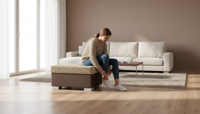 Sgabello Pouf Divano Imbottito Poggiapiedi Pouf Pouf da appoggio Poggiapiedi Ottomana Sgabello Tessuto