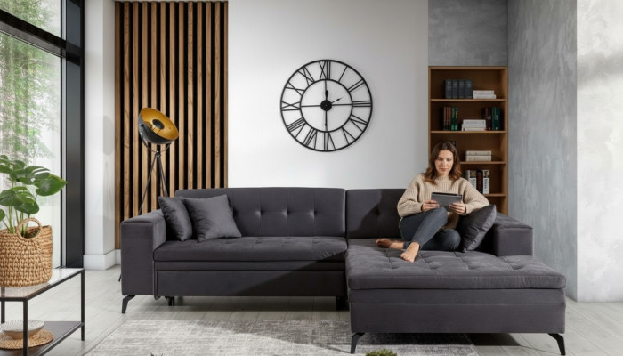 Design divano a L angolare in tessuto per soggiorno nuovo