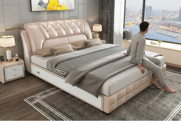 Designer Letto Imbottito Design Letto di Lusso Doppio Letto da Hotel 180x200cm