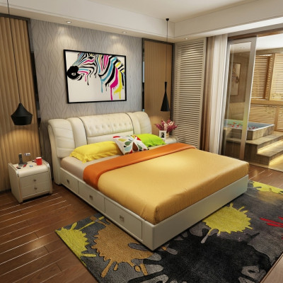 Lussuosa camera da letto con letto imbottito matrimoniale 180x200 di design mobili arredamento